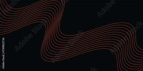 Abstract wave element for design. Digital frequency track equalizer. Stylized line art background. Wave with lines created using blend tool. Curved wavy line, smooth stripe, Vector illustration.
