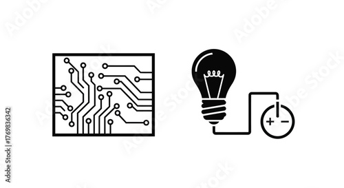 Innovation concept a light bulb connected to a circuit board design