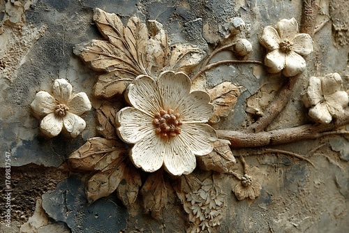 Artistic white blossom decorative design high resolution picture