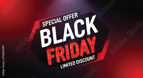Special offer black friday limited discount with red and