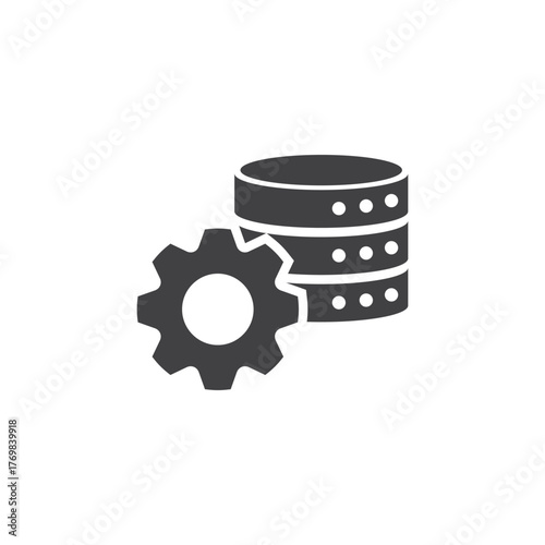vector flat design icon of database system.