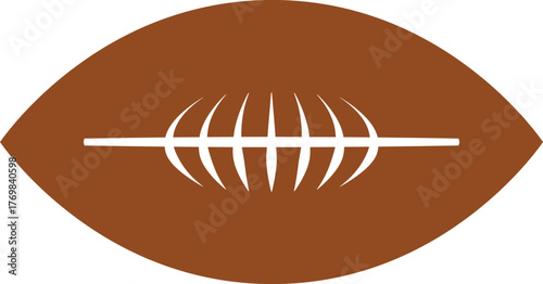 Football clip art design on plain white transparent isolated background for card, shirt, hoodie, sweatshirt, apparel, card, tag, mug, icon, poster or badge, tailgates and touchdowns