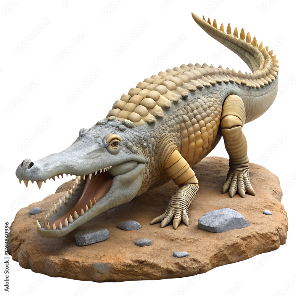 Fototapeta premium 3D Model of Prehistoric Crocodile