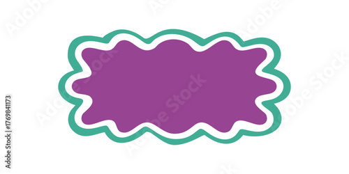 Groovy wavy bubble outline frame shape with a retro and funky border. Y2k cartoon background and pop style create a playful, unique shape for bold visual art standout vintage composition.