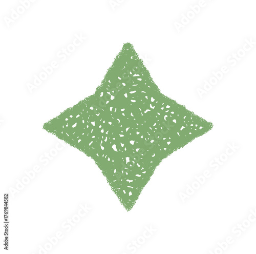 Green crayon star sketch with festive magic style. Firework burst as sparkle and symbol for celebration, crafted with graphic detail and energy, ideal for vibrant occasion themes.
