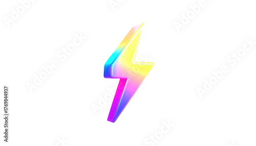 Iridescent lightning bolt on black background, vibrant hues Free Download Iridescent lightning bolt on black background, vibrant hues - GFXLoad