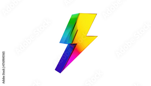Rainbow-hued, glossy lightning bolt symbol on black. Vivid colors, geometric design, sharp angles, and a dynamic feel Free Download Rainbow-hued, glossy lightning bolt symbol on black. Vivid colors, geometric design, sharp angles, and a dynamic feel - GFXLoad