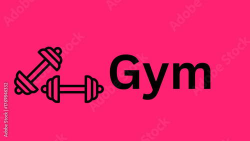 Fitness center workout training with dumbbells for muscle strength and body building exercise equipment symbol