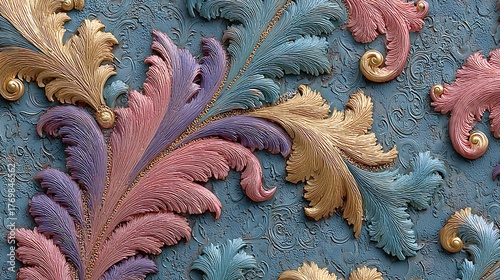 Classic architectural plaster wall relief high resolution picture