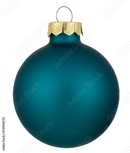 Blue Christmas ball isolated on transparent background