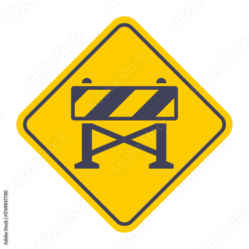 Black road barrier icon. Flat illustration.