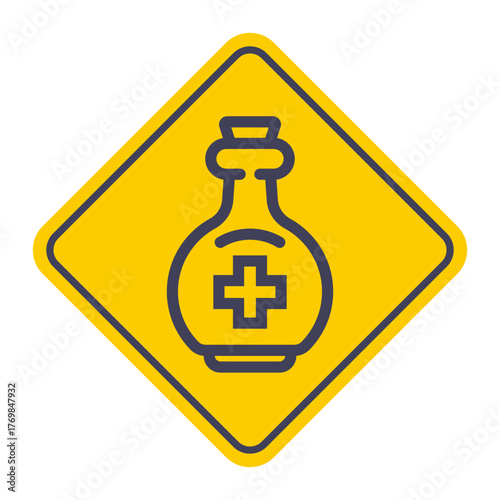 Medical flask black icon. Flat illustration.