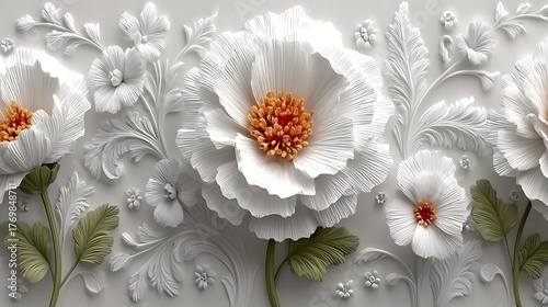Decorative floral artwork paper effect high resolution picture