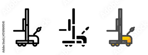 Multipurpose walkie stacker vector icon in outline, glyph, filled outline style. Three icon style variants in one pack.