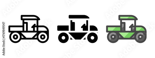 Multipurpose utility vehicle vector icon in outline, glyph, filled outline style. Three icon style variants in one pack.