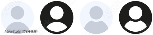Avatar default user icon set. Social media user profile icon | User profile avatar icons in light and dark styles or modes. Minimal avatar symbols ideal for apps, websites, social media, contact lists