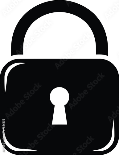 Padlock Silhouette Vector – Security Lock Icon for Privacy and Protection Design