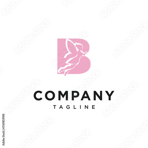 Letter B Magic Fairy Logo Icon Vector