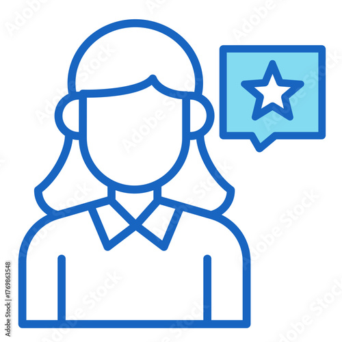 Customer Review Woman  Icon Element For Design	