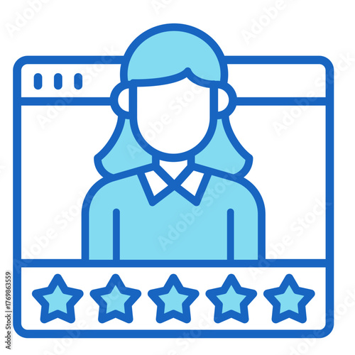 Customer Review Woman  Icon Element For Design	