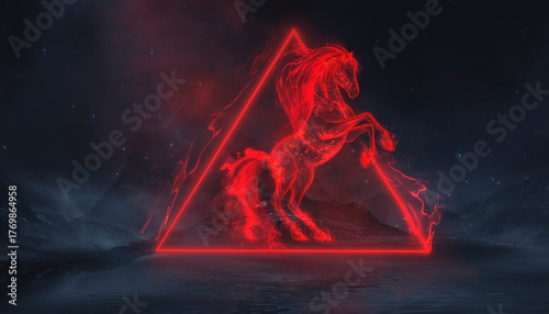 Bild auf Leinwand Red fire horse, symbol of 2026