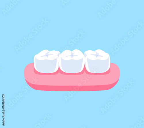 Normal teeth illustration vector design. Dental care concept.