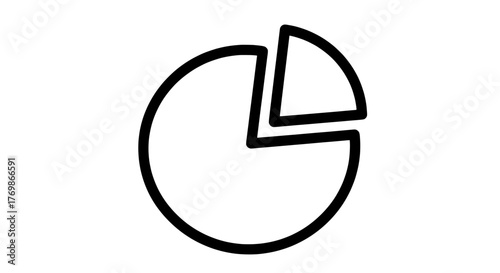 Outline pie chart graphic symbolizing business data, metrics, and segmentation