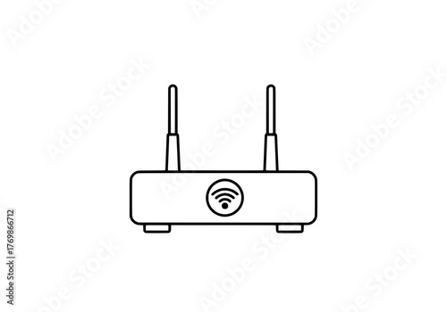 Modern wireless router icon for home office networking and internet access device