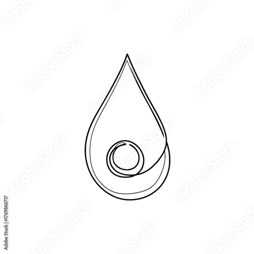 Simple Water Droplet Icon Minimalist Design for Hydration and Nature