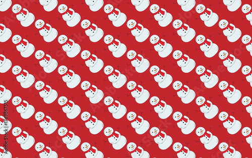 Repeating snowman christmas background pattern design