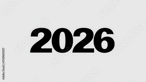 The year two thousand and twenty six in bold black font on a light gray background in a simple image
