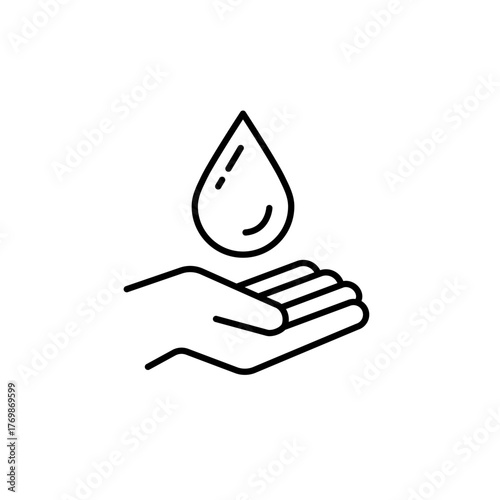 Set dermatologically tested vector label with water drop, leaf and hand logo. Dermatology test symbol, dermatologist badge, clinically proven icon for allergy free and healthy safe product package tag