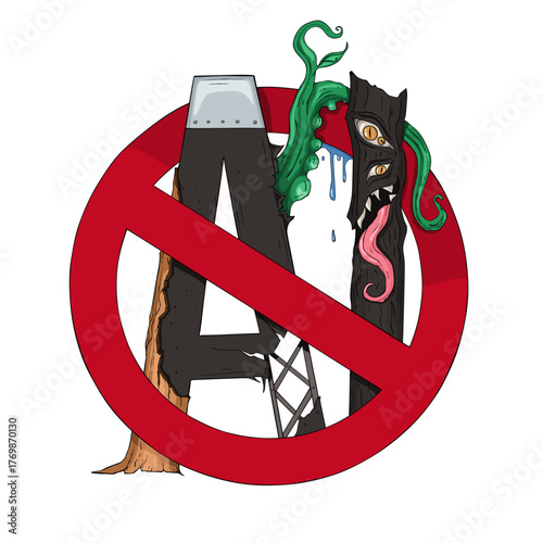 Stop AI sign in three illustration styles