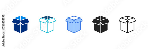 Packaging Icon Set Multiple Style Vector Illustration	
