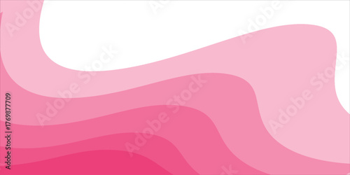 Overlapping pink business wave banner. flat pink gradient. wavy background