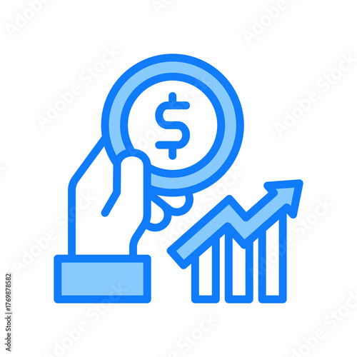 Finance blue icon 