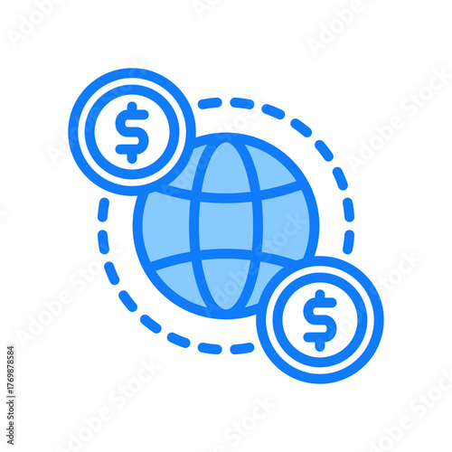 Globalization blue icon 