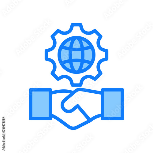 Cooperation blue icon 