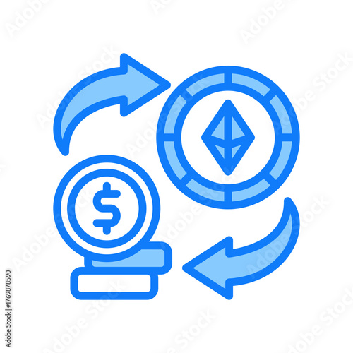 Exchange blue icon 