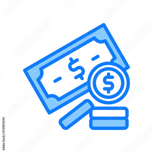 Money blue icon 