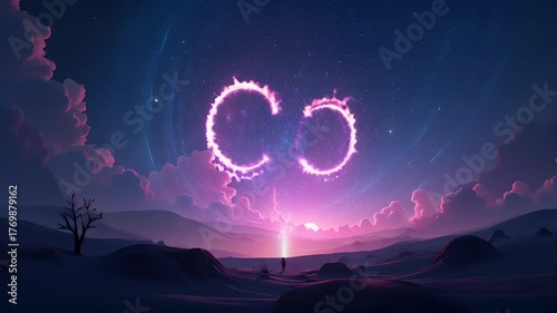 planets in a vibrant nebula cosmic scene space ; fantasy art background