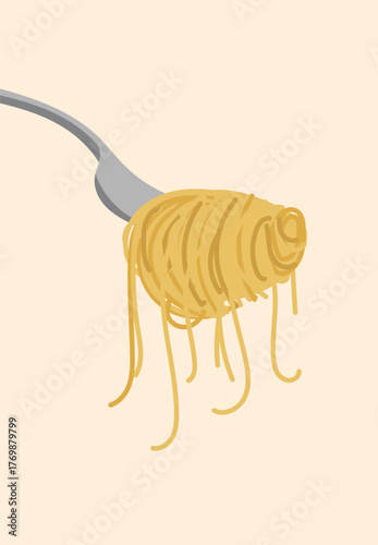 Design wall art poster fork noodle