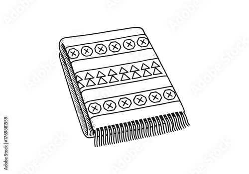 Blanket hand drawn simple vector illustration