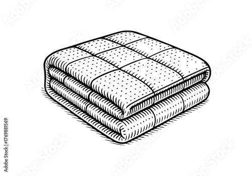 Blanket hand drawn simple vector illustration
