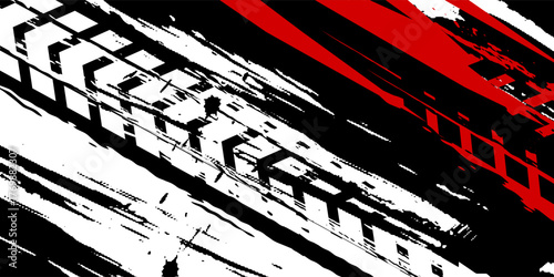 Exclusive red and black color combination sport racing car livery design, for universal medium eps10 vector ready to print.