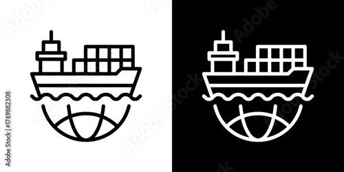 Export Icon Line Style Vector Illustration 