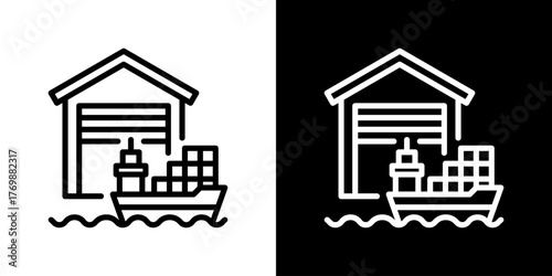 Import Icon Line Style Vector Illustration 