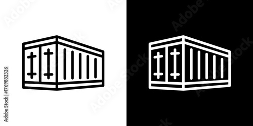 Container Icon Line Style Vector Illustration 
