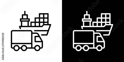 Transportation Icon Line Style Vector Illustration 