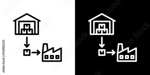 Material Flow Icon Line Style Vector Illustration 